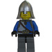 LEGO Lejon Riddare med Blå och grå Tunic och Neck Protector Hjälm, Worried Expression Minifigur