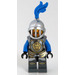 LEGO Löwe Ritter mit Blau Hutfeder, Gesicht Gitter Helm, Löwe Rüstung, Blau Arme Minifigur