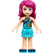 LEGO Livi with Medium Azure Layered Skirt and Dark Blue Top with Gold and Medium Azure Curved Stripes Minifigure