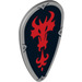 LEGO Long Minifigure Shield with Red Fire Breathing Dragon