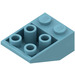 LEGO Maersk Blue Slope 2 x 3 (25°) Inverted without Connections between Studs (3747)