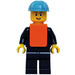 LEGO Maersk Trein Worker met Safety Vest minifiguur Hoofd met een bril