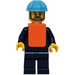 LEGO Maersk Train Worker with Safety Vest Minifigure Head with Gray Beard