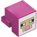 LEGO Magenta Animal Head with Sheep Face with White Background and Tan Outline (103728 / 106290)