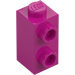 LEGO Magenta Klods 1 x 1 x 1.6 med To Side Knops (32952)