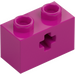 LEGO Magenta Stein 1 x 2 mit Achsloch (&#039;+&#039; Öffnung und Unterrohr) (31493 / 32064)