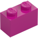 LEGO Magenta Kloss 1 x 2 med bunnrør (3004 / 93792)