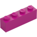 LEGO Magenta Kloss 1 x 4 (3010 / 6146)