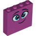 LEGO Magenta Steen 1 x 4 x 3 met Smiling Gezicht (49311 / 52098)