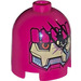 LEGO Magenta Stein 2 x 2 x 1.7 Rund Zylinder mit Dome oben mit Sentinel Gesicht - Damaged (Sicherheitsnoppe) (30151 / 104154)