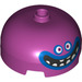 LEGO Magenta Brick 3 x 3 Round Dome with Face with Big Smile and Teeth (49308)