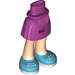 LEGO Magenta Minidoll Hip with Curved Skirt with Medium Azure Shoes (Thick Hinge) (35614 / 100957)