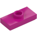 LEGO Magenta Plate 1 x 2 with 1 Stud (with Groove and Bottom Stud Holder) (15573)