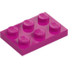 LEGO Magenta Plate 2 x 3 (3021)
