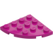 LEGO Magenta Plade 4 x 4 Rund Hjørne (30565)