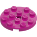 LEGO Magenta Plate 4 x 4 Round with Hole and Snapstud (60474)