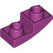 LEGO Magenta Pente 1 x 2 Incurvé Inversé (24201)