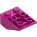 LEGO Magenta Skråning 2 x 3 (25°) Omvendt uten koblinger mellom knotter (3747)