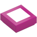 LEGO Magenta Tile 1 x 1 with White Square with Groove (3070 / 106316)