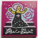 LEGO Magenta Tile 2 x 2 with Glam Dress print with Groove (3068)