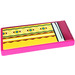 LEGO Magenta Tile 2 x 4 with Bed with Stripes Sticker (87079)