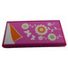 LEGO Magenta Tile 2 x 4 with Blanket with Butterflies and Flowers Sticker (87079)