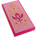 LEGO Magenta Tile 2 x 4 with Magenta Crest, Gold Scrollwork Sticker (87079)