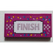 LEGO Magenta Tile 2 x 4 with Metallic Pink &#039;FINISH&#039; Sticker (87079)