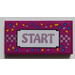 LEGO Magenta Tile 2 x 4 with Metallic Pink &#039;START&#039; Sticker (87079)