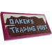 LEGO Magenta Tile 2 x 4 with &quot;OAKEN&#039;S TRADING POST&quot; Sticker (87079)