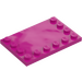 LEGO Magenta Tile 4 x 6 with Studs on 3 Edges (6180)