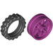 LEGO Magenta Wheel Rim Ø14.6 x 6 with Spokes and Stub Axles with Tire Ø 20.9 X 5.8  Offset Tread