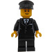 LEGO Männlich Chauffeur / Fahrer Minifigur mit braunen Augenbrauen