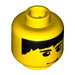 LEGO Male Head with Black Hair, Eyebrows, and Smirk Pattern (Safety Stud) (3626 / 44749)