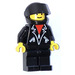 LEGO Male Leather Jacket mit Zippers Schwarz Helm, Schwarz Visor- Town Minifigur