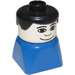 LEGO Male on Blue Base with Black Hair and Wide Smile Duplo Figure