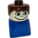 LEGO Male on blue base with Brown Hair and Freckles Duplo Figure