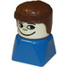 LEGO Male Aan Blauw Basis met Freckles en Brown Vliegenier Hoed minifiguur
