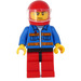 LEGO Male with Blue Jacket and Orange Stripes with Red Helmet Minifigure