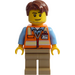 LEGO Mannelijk met Oranje Work Vest Minifiguur