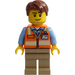 LEGO Male avec Orange Work Vest Figurine