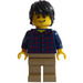 LEGO Male met Plaid Button Shirt en Dark Tan Poten minifiguur