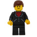LEGO Man dans Noir Suit avec rouge Shirt Figurine