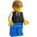 LEGO Muž v Černá Waistcoat s Modrá Knoflíky Minifigurka