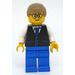 LEGO Man in Zwart Waistcoat met Blauw Buttons minifiguur