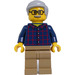 LEGO Mand i Dark Blå Plaid Button Skjorte Minifigur