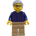 LEGO Man in Dark Blue Plaid Button Shirt Minifigure