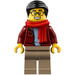 LEGO Man in Dark Red Jacket Minifigure