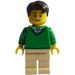 LEGO Man in Groen Trui en Zandbruin Pants Minifiguur