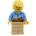 LEGO Man in Hawaiian Shirt with Bright Light Yellow Hair  Minifigure